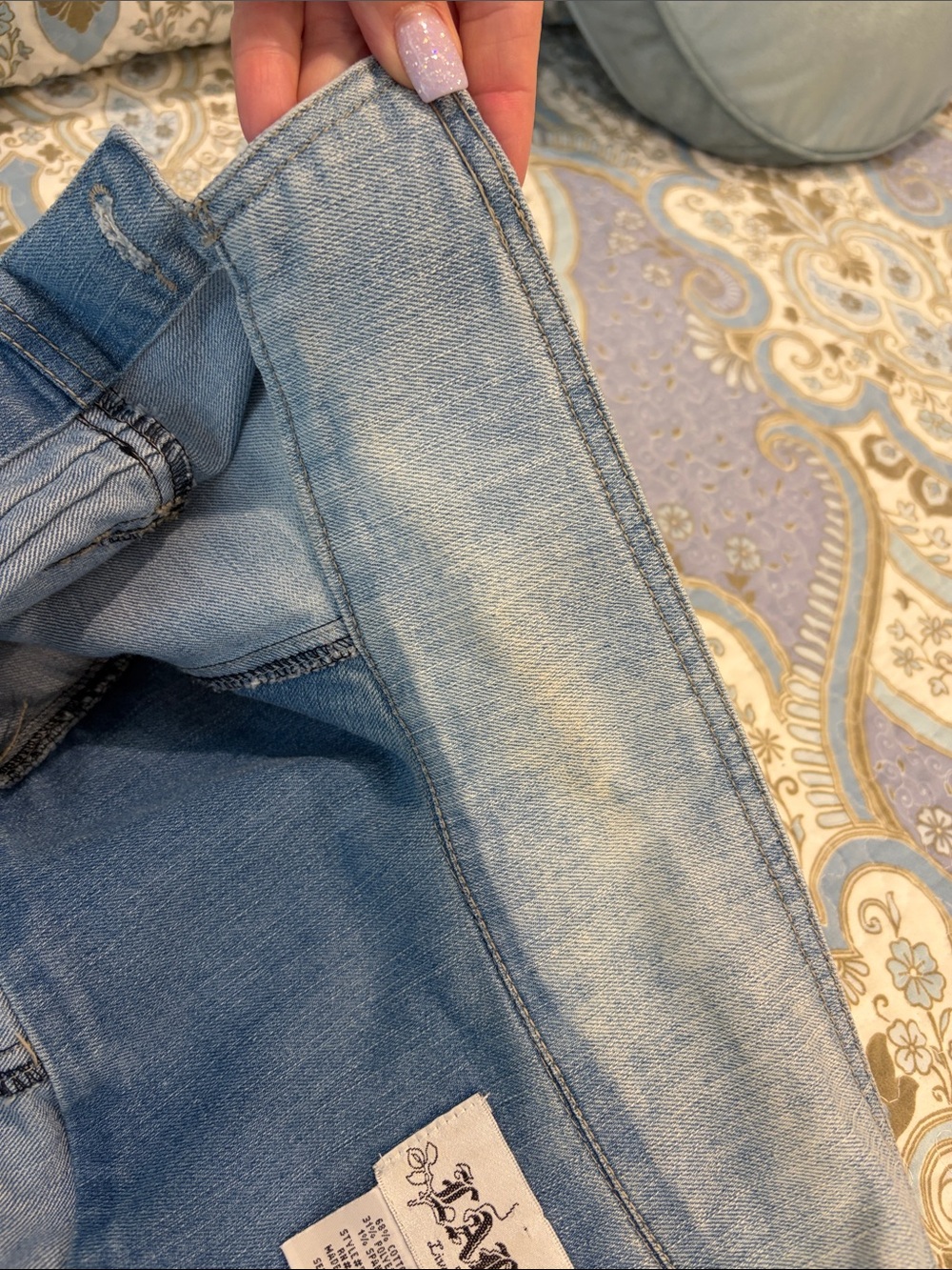 Light Wash Denim Jacket with Fringed Hem by “LAL Live A Little” - Picture 4 of 7